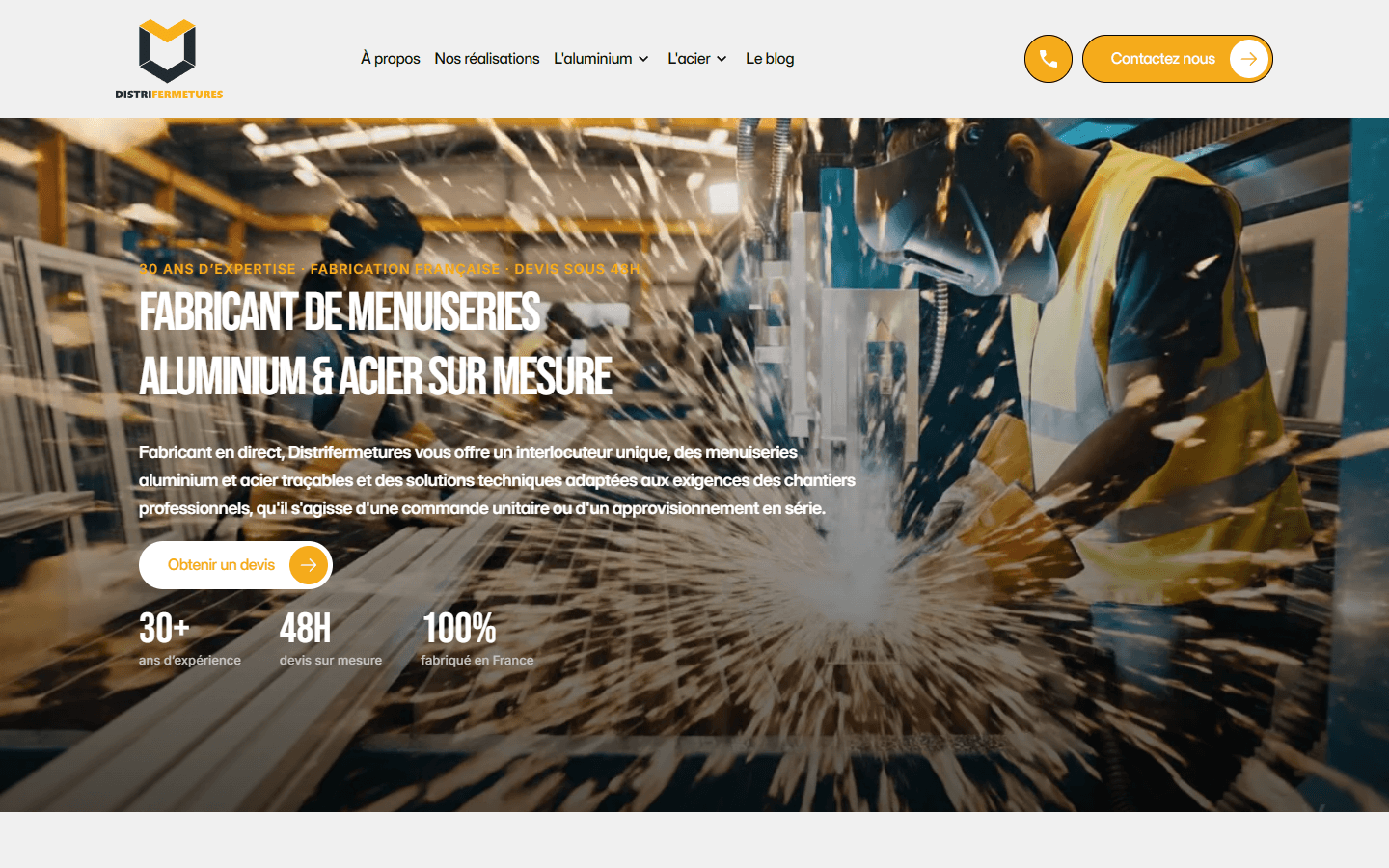 Capture du site Distrifermetures