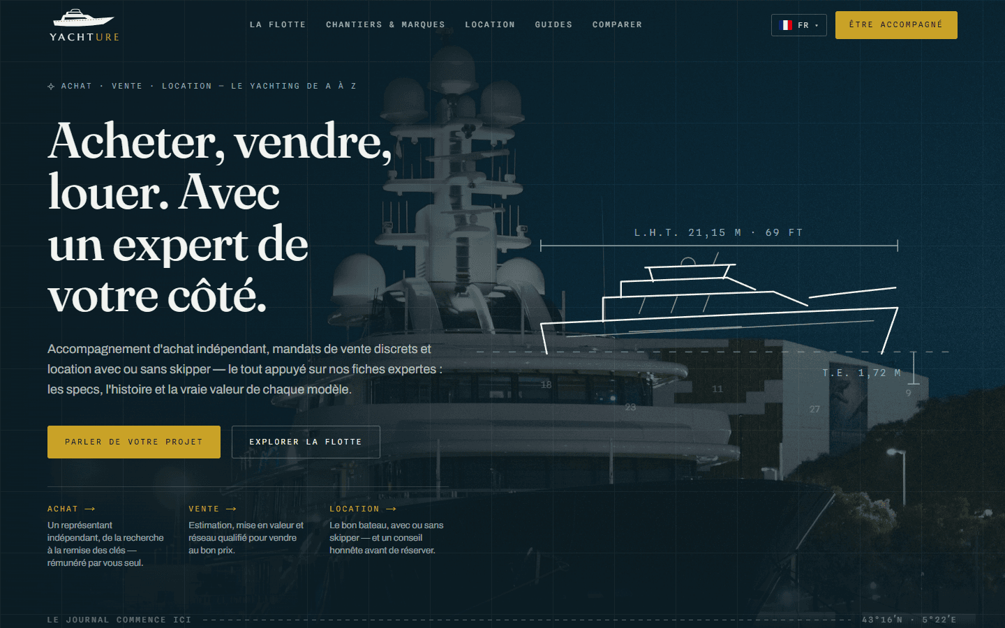 Capture du site Yachture